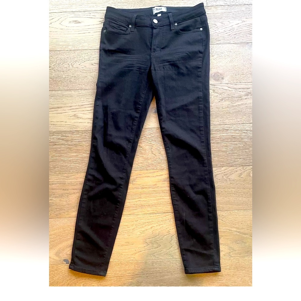 Paige Jeans Women Size 28 Verdugo Ultra Skinny Black Overdye Denim Twill Pants